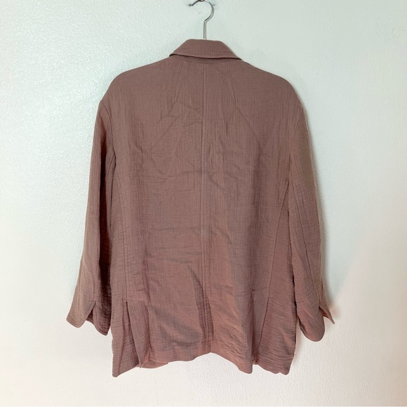 Madewell Cotton-Linen Relaxed Larsen Blazer Sz Medium Double Gauze Oversized - Picture 4 of 8